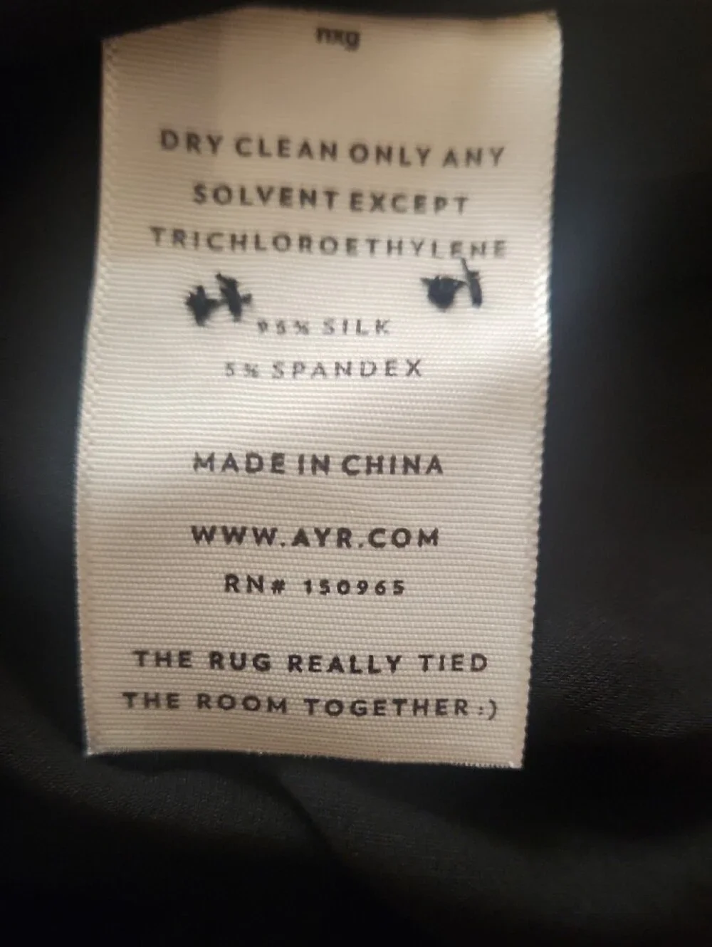 AYR The Deepest End Dresd Black Silk Size Large - Picture 12 of 16